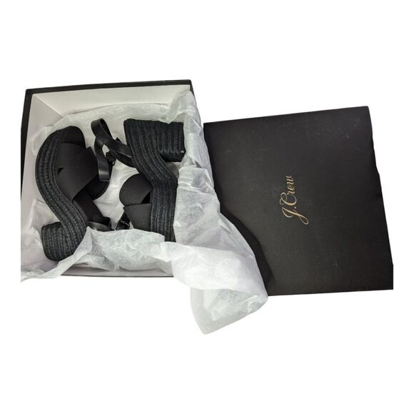 Jcrew NWT black  strap platform wedge espadrilles 6.5 - Picture 8 of 13